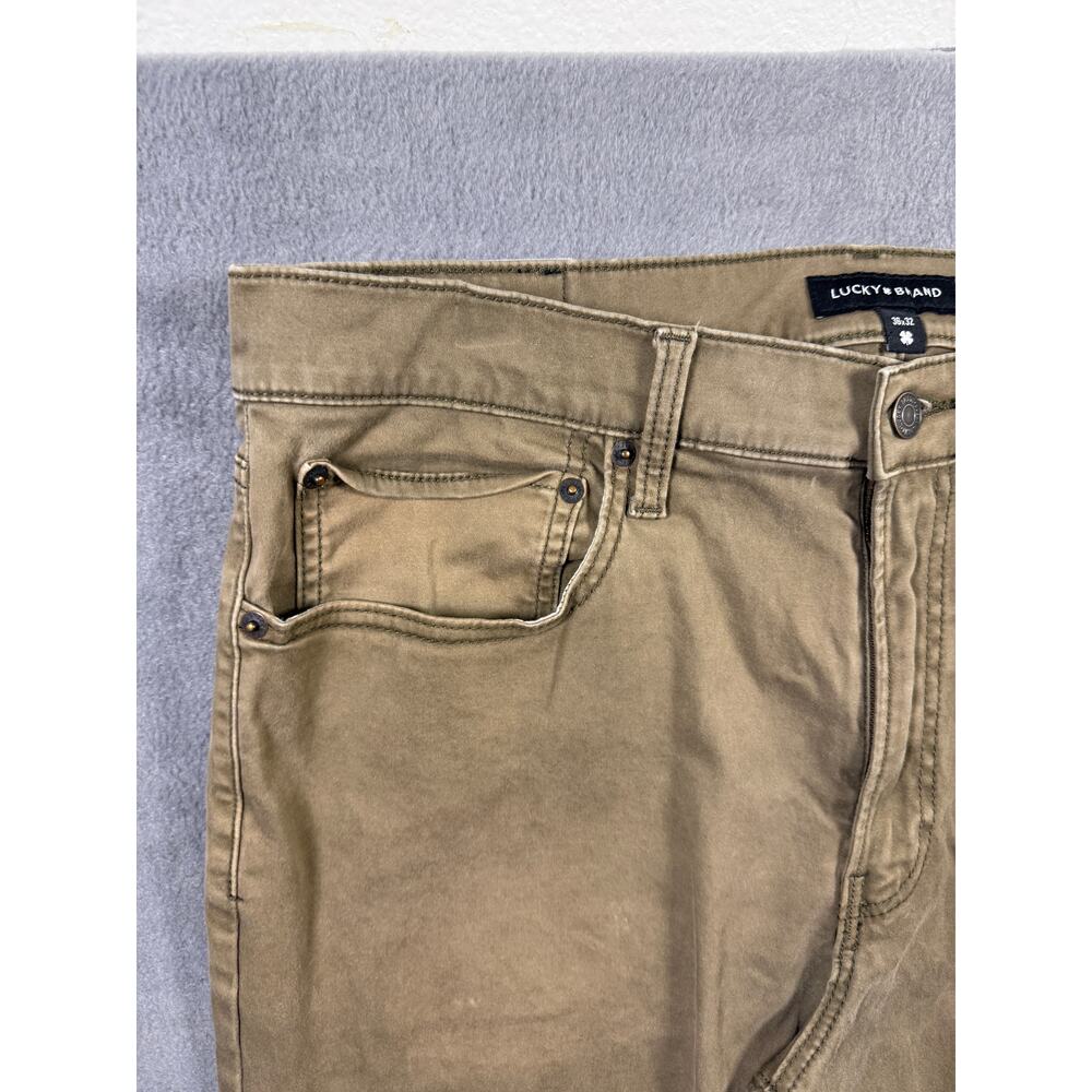 Lucky Brand Khaki Straight Leg Pants Mens 36x32 Tan Casual Cotton‎ - Picture 3 of 7